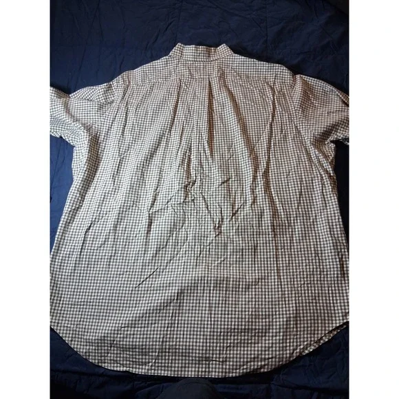 Y2K Polo Ralph Lauren Classic Fit Button Down Shirt Men XL Olive Check Cotton - Picture 5 of 6
